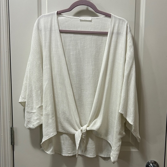 Wasabi + Mint Sweaters - Wasabi + Mint white boho open cardigan Large